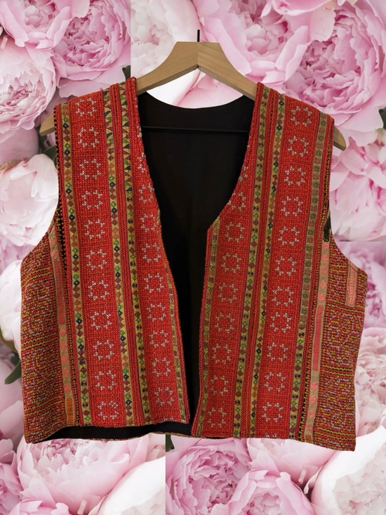 Maharani Jackets & Blazers - Boho Red Embroidered Vest